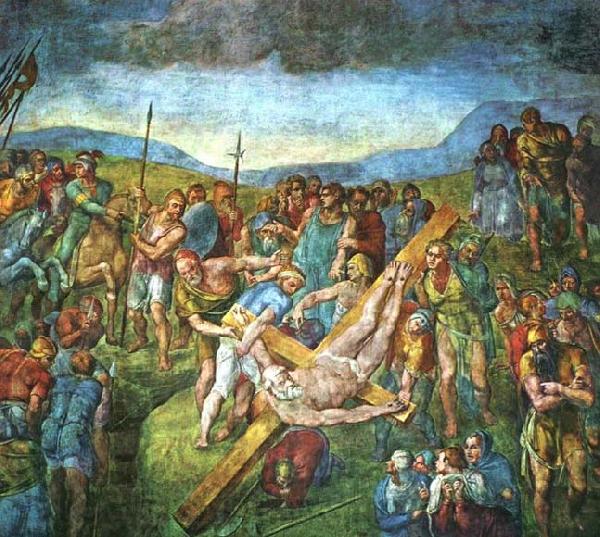 Michelangelo Buonarroti Martyrdom of St Peter Norge oil painting art